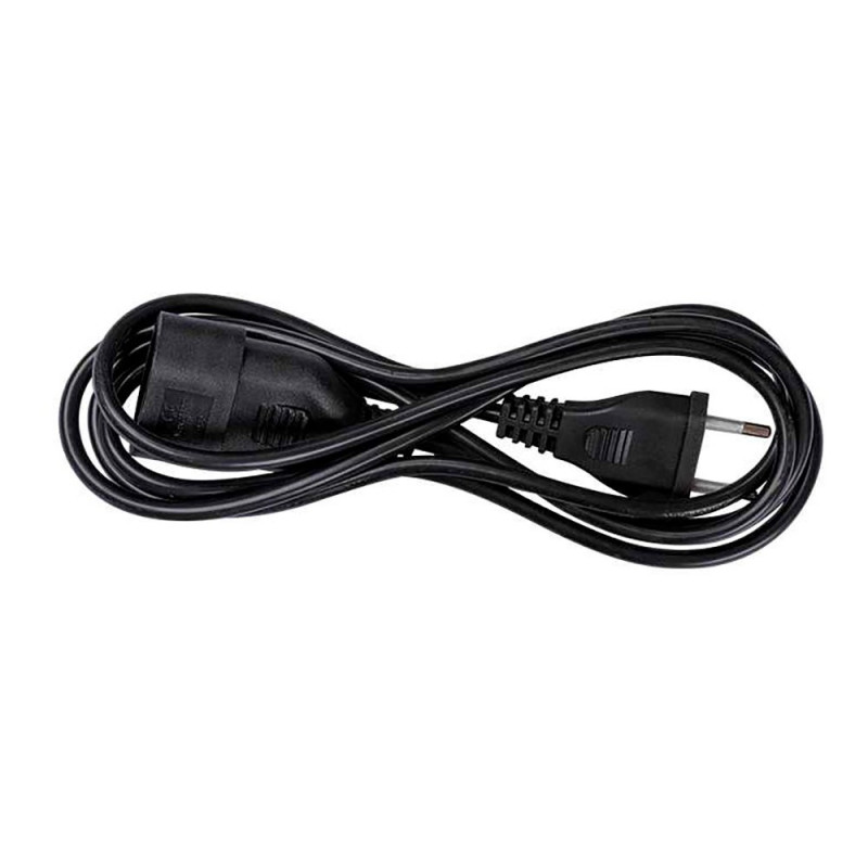 Prolongador con 1 toma, 10a 250v~, sin toma tierra, cable h05vv-f 2x1mm², 2 m, negro, blister