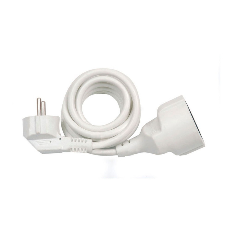 Prolongador con 1 toma, 16a 250v~, ip20, cable h05vv-f 3g1,5 mm², 2 m, blanco