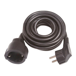 Prolongador con 1 toma, 16a 250v~, ip20, cable h05vv-f 3g1,5mm², 3 m, negro