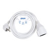 Prolongador con 1 toma, 16a 250v~, ip20, cable h05vv-f 3g1,5 mm², 3 m, blanco