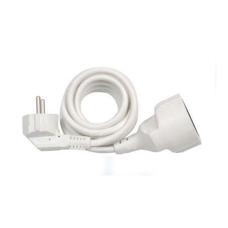 Prolongador con 1 toma, 16 a 250 v~, ip20, cable h05vv-f 3g1,5 mm², 5 m, blanco