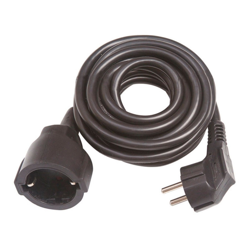 Prolongador con 1 toma, 16 a 250 v~, ip20, cable h05vv-f 3g1,5 mm², 5 m, negro