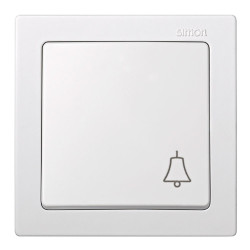 Pulsador superfice, 10ax 250v~, ip20, serie simon73 loft, campana grabada, blanco, retractilado