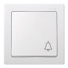 Pulsador superfice, 10ax 250v~, ip20, serie simon73 loft, campana grabada, blanco, retractilado