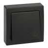 Pulsador superficie, 10ax 250v~, ip20, serie simon73 loft, campana grabada, grafito, retractilado