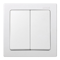 Interruptor doble, superficie, 10ax 250v~, ip20, serie simon73 loft, blanco, retractilado