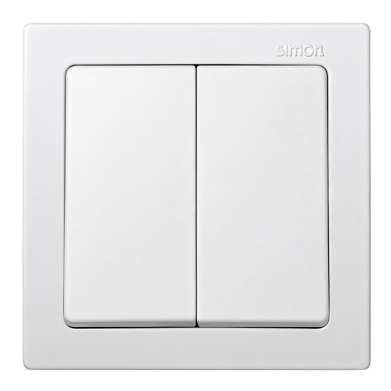 Interruptor doble, superficie, 10ax 250v~, ip20, serie simon73 loft, blanco, retractilado