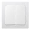 Interruptor doble, superficie, 10ax 250v~, ip20, serie simon73 loft, blanco, retractilado