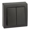Interruptor doble, superficie, 10ax 250v~, ip20, serie simon73 loft, grafito, retractilado