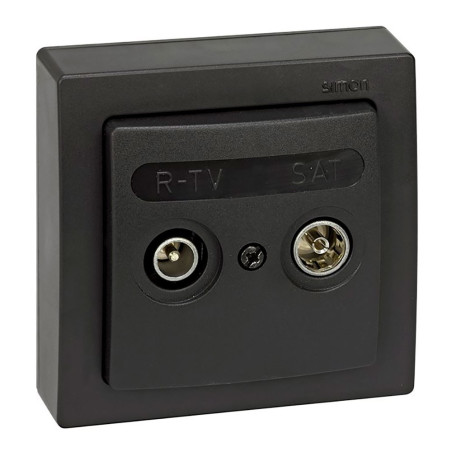 Toma superficie r-tv+sat intermedia, ip20, serie simon73 loft, grafito, retractilado