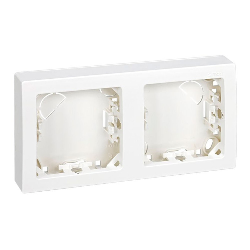 Marco con base, superficie, 2 elementos, horizontal, serie simon73 loft, blanco, retractilado