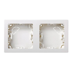 Marco con base, superficie, 2 elementos, horizontal, serie simon73 loft, blanco, retractilado