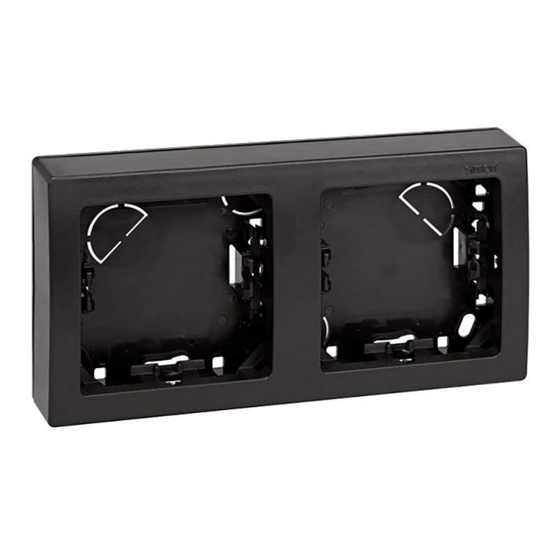 Marco con base, superficie, 2 elementos, horizontal, serie simon73 loft, grafito, retractilado