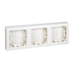 Marco con base, superficie, 3 elementos, horizontal, serie simon73 loft, blanco, retractilado