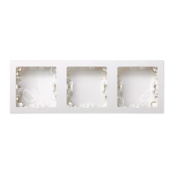 Marco con base, superficie, 3 elementos, horizontal, serie simon73 loft, blanco, retractilado