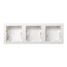 Marco con base, superficie, 3 elementos, horizontal, serie simon73 loft, blanco, retractilado