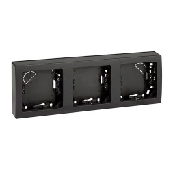 Marco con base, superficie, 3 elementos, horizontal, serie simon73 loft, grafito, retractilado