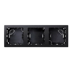 Marco con base, superficie, 3 elementos, horizontal, serie simon73 loft, grafito, retractilado