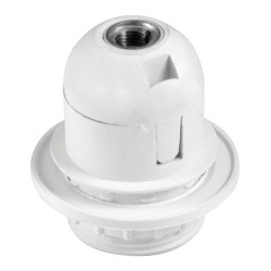 Portalámparas termoplástico, cuerpo roscado, e-27, blanco