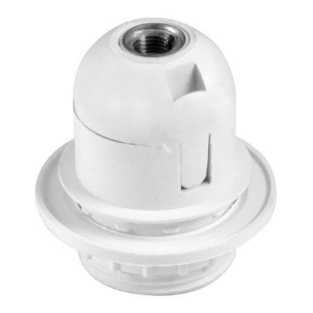 Portalámparas termoplástico, cuerpo roscado, e-27, blanco