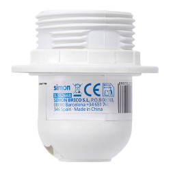 Portalámparas termoplástico, cuerpo roscado, e-27, blanco