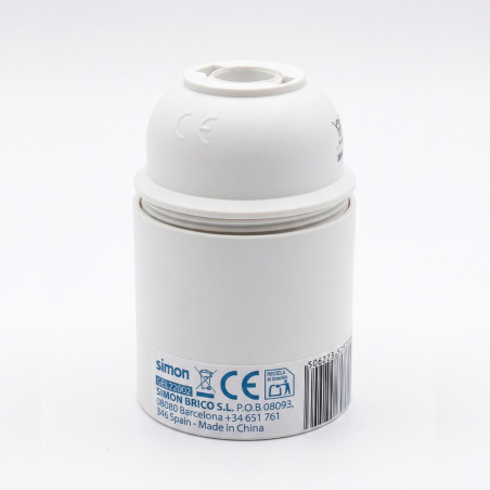 Portalámparas termoplástico, liso, e-27, blanco