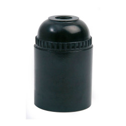 Portalámparas termoplástico, liso, e-27, negro, blister
