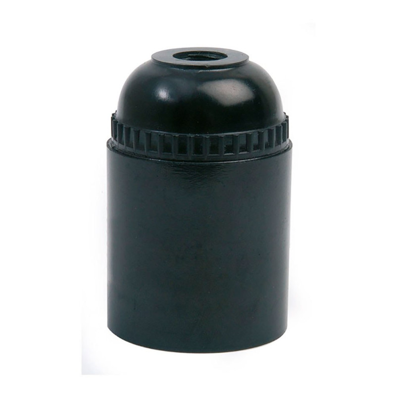 Portalámparas termoplástico, liso, e-27, negro, blister