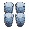 Vaso de cristal con relieve modelo aqua, 260 ml, 4 uds