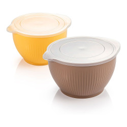Boles de plástico con tapa, delícia, 2 uds