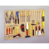 Panel perforado para herramientas con 41 ganchos y 6 separadores de pared, 90 x 60 cm