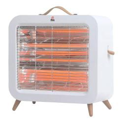 Estufa de cuarzo pie 700w anti-vuelco ev-700, blanco, 35 x 11 x 31 cm