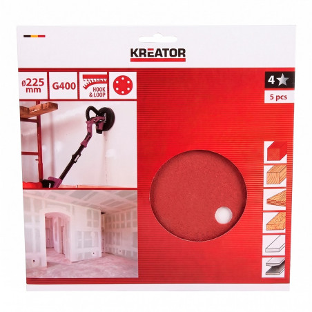 Disco lija cartón yeso ø225 mm g400, blister 5 uds