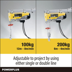 Polipasto eléctrico 500 w 100/200 kg