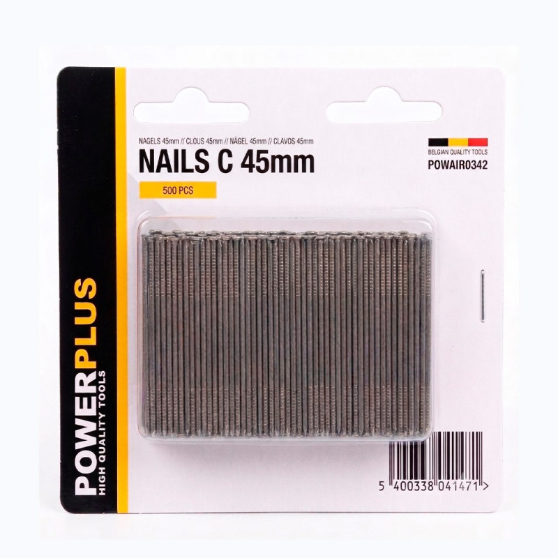 Clavos c 45 mm, corona 2,8 mm, 500 uds, blister
