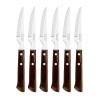 Cuchillos chuleteros polywood castaño, 6 piezas