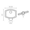Llave para purgar radiador, modelo llv06, de zamak con acabado niquelado, ø9 x 24,55 x 23 mm, 2 uds, blister