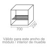 Escurreplatos y vasos blanco, ecr02 para armario de 700 mm