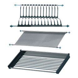 Escurreplatos y vasos para armario, ecr01, acero inoxidable, 800 x 280 x 65 mm