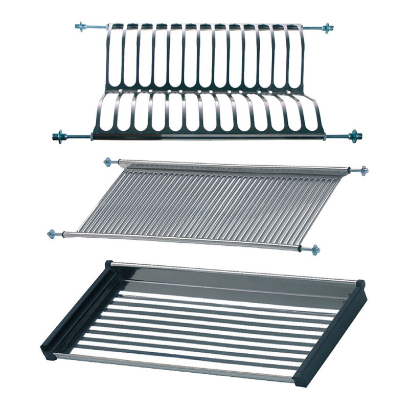 Escurreplatos y vasos para armario, ecr01, acero inoxidable, 800 x 280 x 65 mm