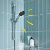 Conjunto de ducha serie vitalio star 110 con mango 2 funciones + flexo 1,75 cm + barra 60 cm