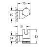 Soporte de pared serie vitalio universal con acabado cromado