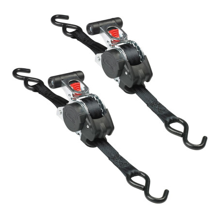 Correas retráctiles con trinquete y ganchos s, 25 mm x 3 m, 2 uds