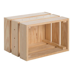 Caja de pino macizo sin barniz, 46 x 31 x 24,5 cm