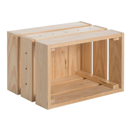 Caja de pino macizo sin barniz, 46 x 31 x 24,5 cm