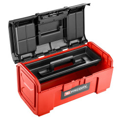 Caja de herramientas con sistema de cierre automático, 48 cm