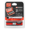 Llave de carraca y puntas ¼ pulg, 31 piezas