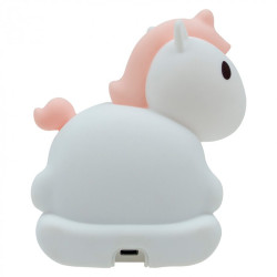 Lámpara nocturna led rgb recargable con despertador modelo unicornio mecedora