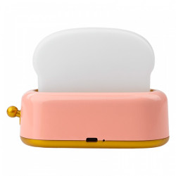 Lámpara nocturna led recargable modelo tostadora rosa