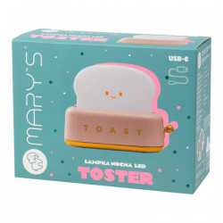 Lámpara nocturna led recargable modelo tostadora rosa
